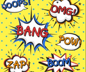 Speech bubbles cartoon explosion styles vector set 01