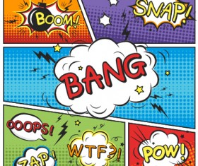 Speech bubbles cartoon explosion styles vector set 02