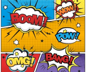 Speech bubbles cartoon explosion styles vector set 03