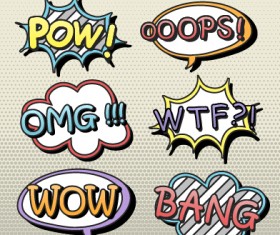 Speech bubbles cartoon explosion styles vector set 04