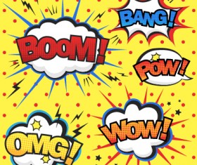 Speech bubbles cartoon explosion styles vector set 05