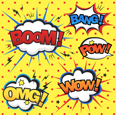 Speech bubbles cartoon explosion styles vector set 05 free download