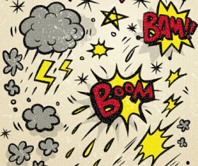 Speech bubbles cartoon explosion styles vector set 06