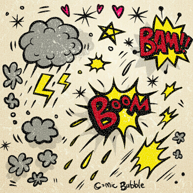 Speech bubbles cartoon explosion styles vector set 06