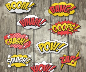 Speech bubbles cartoon explosion styles vector set 09