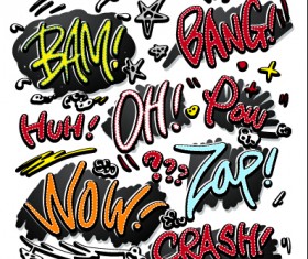 Speech bubbles cartoon explosion styles vector set 10