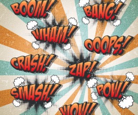 Speech bubbles cartoon explosion styles vector set 11