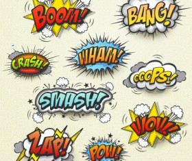 Cartoon explosion frames vector set 09 free download