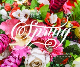 Spring watercolor flower background art vector