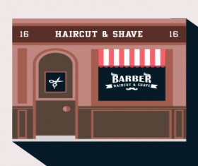 Stores with long shadow flat vector material 04