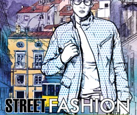 Street stylish everywhere hand drawing background vector 01