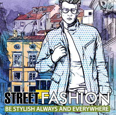 Street stylish everywhere hand drawing background vector 01
