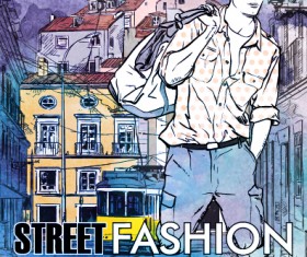 Street stylish everywhere hand drawing background vector 02