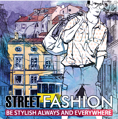 Street stylish everywhere hand drawing background vector 02