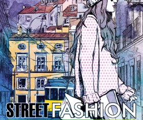 Street stylish everywhere hand drawing background vector 04