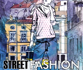 Street stylish everywhere hand drawing background vector 08