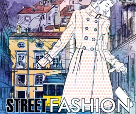 Street stylish everywhere hand drawing background vector 13