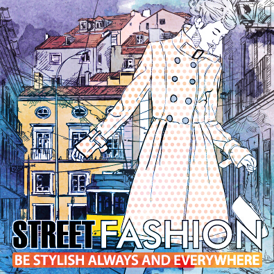 Street stylish everywhere hand drawing background vector 13