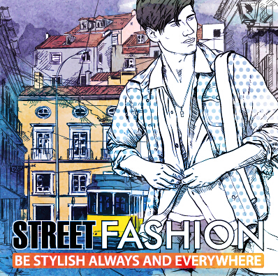 Street stylish everywhere hand drawing background vector 21
