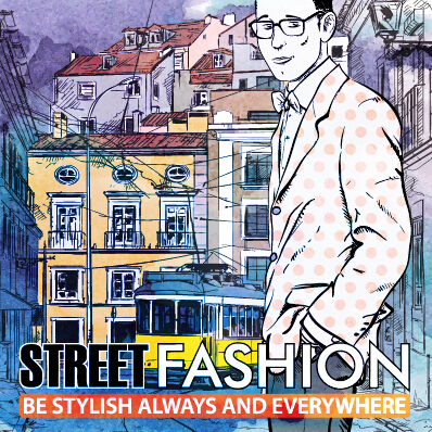 Street stylish everywhere hand drawing background vector 22