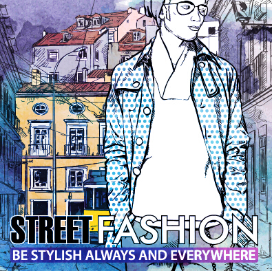 Street stylish everywhere hand drawing background vector 23