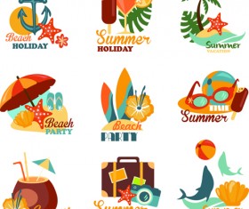 Vintage Summer T-shirt Labels Vector set 06 free download