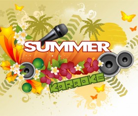 Summer concerts art background vector