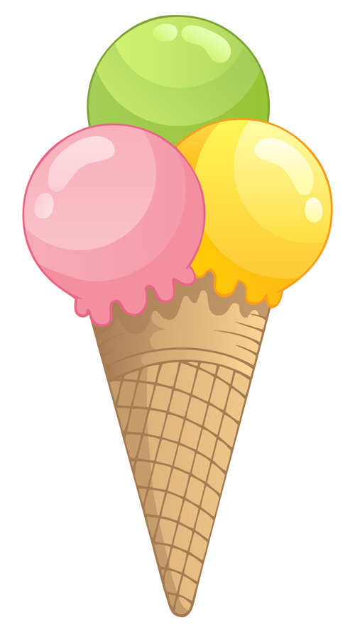 Summer delicious ice cream set vector 02