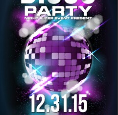 Summer disco night party flyer 01