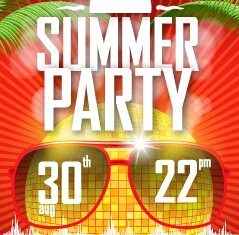 Summer disco night party flyer 05