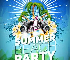 Summer disco night party flyer 08