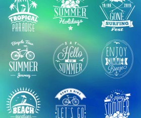 Summer holidays logos creative vector material 01
