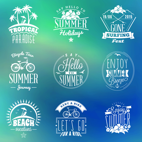 Summer holidays logos creative vector material 01