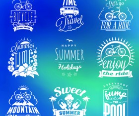 Summer holidays logos creative vector material 02
