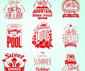 Summer holidays logos creative vector material 03