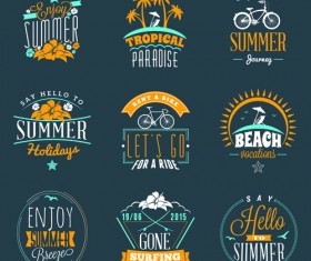 Summer holidays logos creative vector material 04