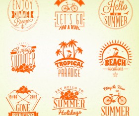 Summer holidays logos creative vector material 05