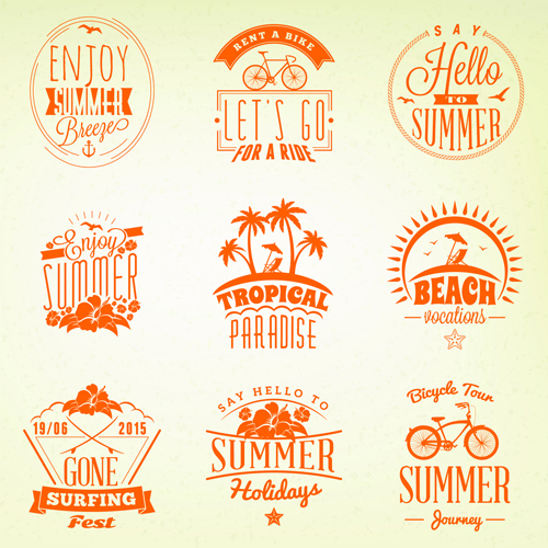 Summer holidays logos creative vector material 05