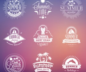Summer holidays logos creative vector material 06