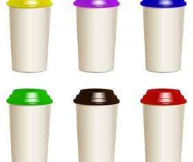 Take away paper cups vector set 02