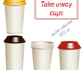 Take away paper cups vector set 03
