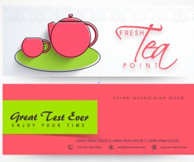 Tea hand drawing banners vector