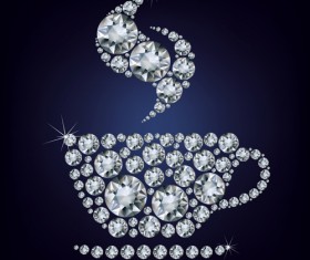 Tea with diamonds creative vector