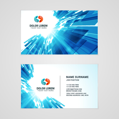 Template company business cards set vector 01