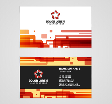Template company business cards set vector 02