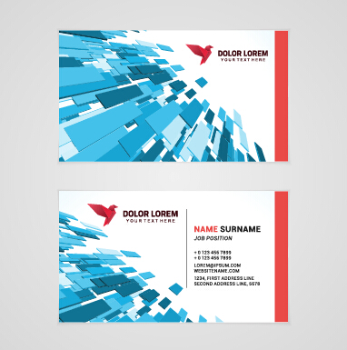 Template company business cards set vector 03
