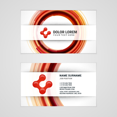 Template company business cards set vector 04