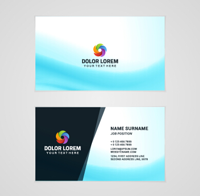 Template company business cards set vector 05