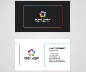 Template company business cards set vector 06