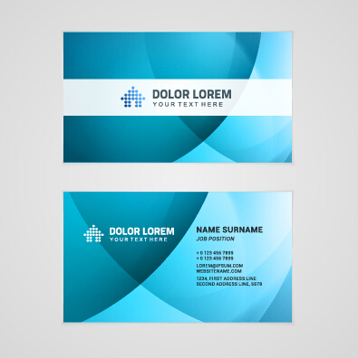 Template company business cards set vector 07